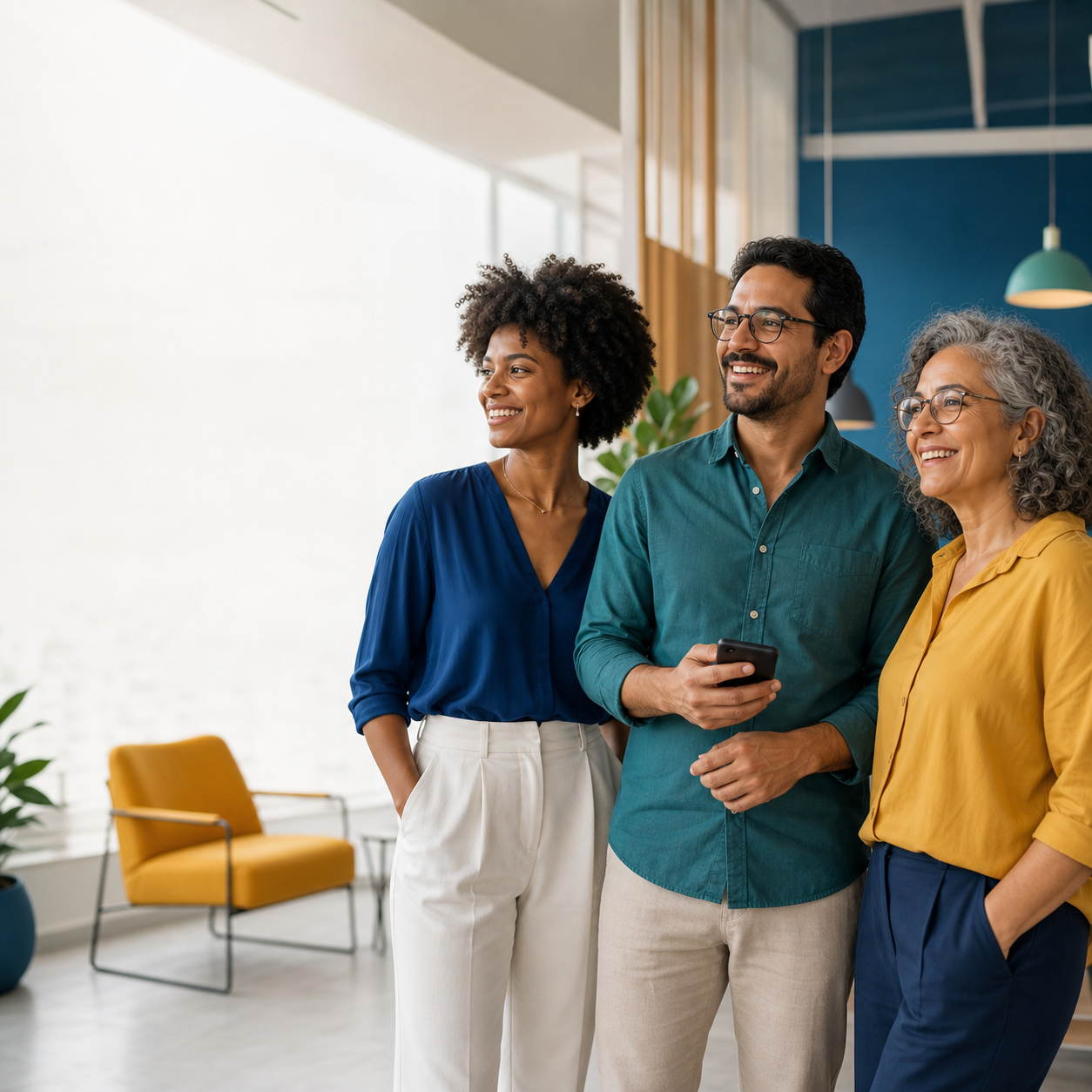 Pessoas em um ambiente de trabalho acolhedor